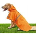 thumbnail image 1 of Orange Dogs Raincoat, Adjustable Stylish Dog Hoodie Poncho with Safety Reflective Strip Design for Medium Large Dogs (L), 1 of 6