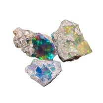 3pcs, 100% Real Ultra Fire Black Opal Raw Stone, Natural Rough, Ethiopian Rock Crystals Gemstone, Jewelry Making Supplies, Chakra Healing Stone, Birthday Gift, Crafts & DIY, Rainbow Fire Minerals Lot