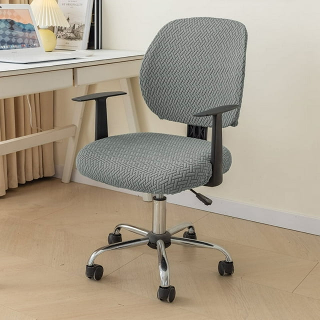 Nvzi Fundas elásticas para silla de oficina y computadora, 2 piezas, para escritorio, universales, giratorias, color gris oscuro