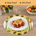 thumbnail image 4 of Summer Sunflowers Round 15 Inch Placemats Set of 8, Botanical Yellow Flowers Leaves Plants HeatResistant Non Slip Place Mats for Dining Table, Wipeable Braided Kitchen Table Mats for Housewarming, 4 of 9