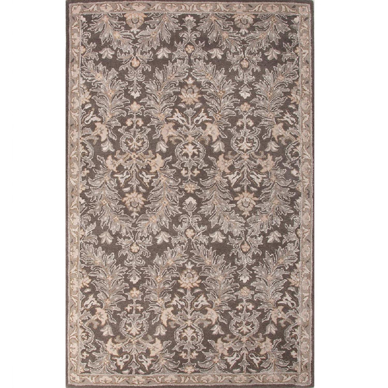 8’ x 10' Taupe, Hazelnut and Chestnut Brown Alva Hand Tufted Wool Area Throw Rug