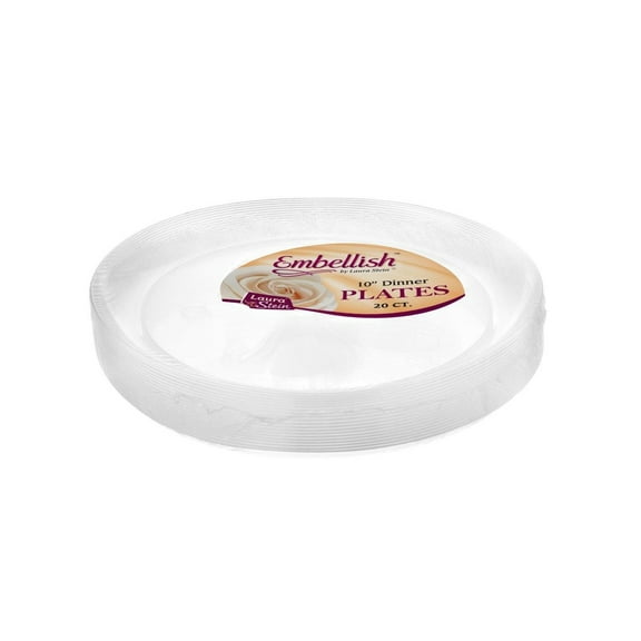 Party Source 10" Embellish Clear Plastic Scroll Plates Case of 120