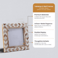 thumbnail image 5 of Picture Frames Photo Frame Chevron Herringbone Vintage Wooden Handmade Naturals Bone Classic Size 4x4 Inch (Grey Brown), 5 of 7
