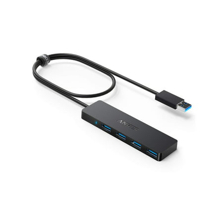 Anker 4-Port USB 3.0 Hub, Ultra-Slim Data USB Hub with 2 ft Extended Cable [Charging Not Supported], for MacBook, Mac Pro, Mac mini, iMac, Surface Pro, XPS, PC, Flash Drive, Mobile