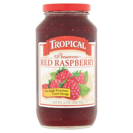 Tropical Red Raspberry Preserves, 32 oz
