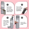 thumbnail image 5 of Hey Girl Tea Infuser Bottle 450ml - Insulated Stainless Steel Water Bottle (Gray), 5 of 6