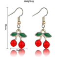 thumbnail image 2 of Juego de 4 pares de pendientes creativos variados de frutas lindas con forma de cereza, fresa y sandía, colgantes para mujeres y niñas, envío gratuito, 2 of 5
