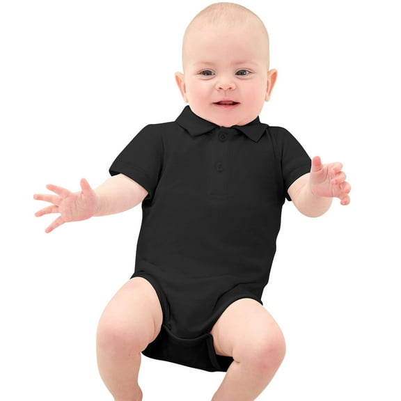 Weebloom Baby Boys Rompers Girls Solid Color Short Sleeve Lapel Bodysuit Dailywear,0-3 Months