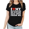 thumbnail image 1 of TIMIFIS T-Shirts de la Saint-Valentin à Manches Courtes pour Femmes Mode Décontractée Col Rond J'aime Mes Petits Amis T-Shirt Imprimé Col Rond, 1 of 3