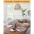 thumbnail image 5 of 13 Inch Round Placemats Set of 4, Valentine's Day Non Slip Heat Insulation PP Table Mats, Watercolor Gnomes Roses Love Romantic Washable Place Mats for Kitchen Dining Party Table Decor, 5 of 7
