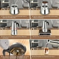 thumbnail image 4 of 12 Cup Stovetop Espresso Maker Stainless Steel Moka Pot Espresso Maker Percolator Italian Coffee Maker Capable Mocha Coffee Machine Cafe Classic Maker for Home & Camping 600ml 20oz, 4 of 6