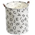 thumbnail image 1 of Round Laundry Hamper Waterproof Polka Dot Laundry Bin Letter Laundry Basket, 1 of 10