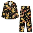 thumbnail image 2 of DISNIMO Maple Leaves Printed Pajama for Women Set 2 Piece Pjs Lounge Set with Pockets Long Sleeve Button Down Sleepwear with Long Pants Casual Loose Loungewear Nightwear, L, 2 of 7