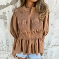 thumbnail image 2 of Tnhcen Haut Froissé d'Été pour Femme à Boutons devant, Col Rond, Manches Courtes - Grande Taille P-3TG / Polyester Décontracté Respirant Essentiels, 2 of 9