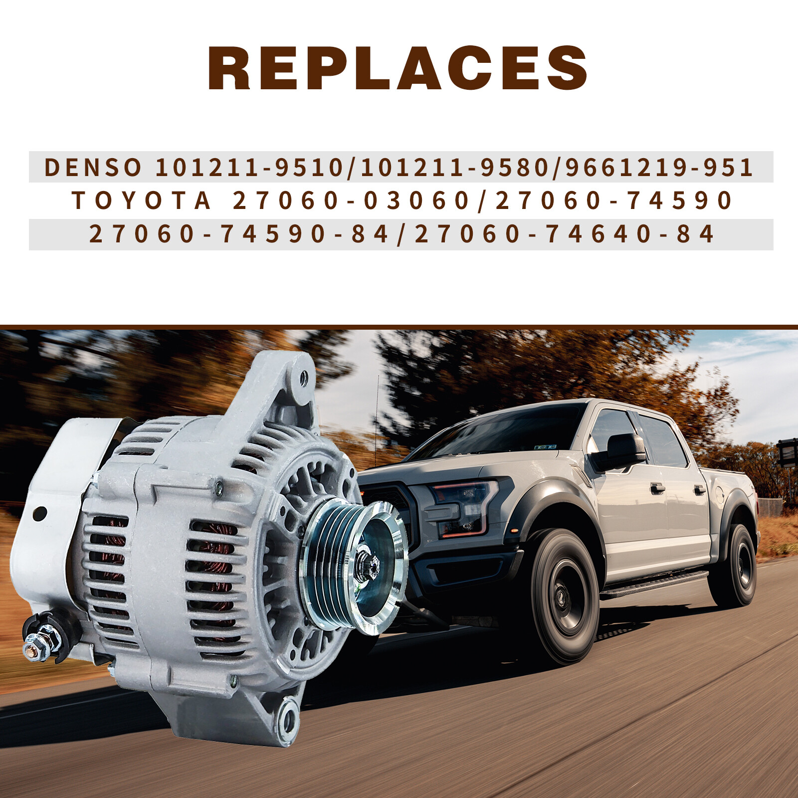 New Alternator For 1997 1998 1999 2000 2001 Toyota Camry Solara L4 2.2L 80 Amp
