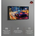 thumbnail image 2 of Night Drive Vibes Car Canvas Wall Art by Notoriart, Black Floater Frame, 37" x 25", 2 of 7