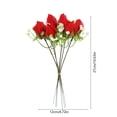 thumbnail image 3 of Ramo de rosas artificiales con tallos florales realistas para decoración de bodas en el hogar | Rosas de plástico sintético con tallos flexibles, 3 of 6