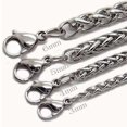 thumbnail image 3 of Men Braided Wheat Shape Stainless Steel Chain Necklace DIY Jewelry Accessory, 3 of 8