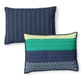 thumbnail image 6 of Mainstays Kids Reversible Green Stripe Stitch Quilt Set, Full/Queen, 3-Piece, 6 of 9