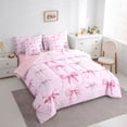 thumbnail image 3 of Feelyou Watercolor Bow Twin Bedding Sets 7-Piece, Fairy Princess Bedding Comforter Set, 3 of 8