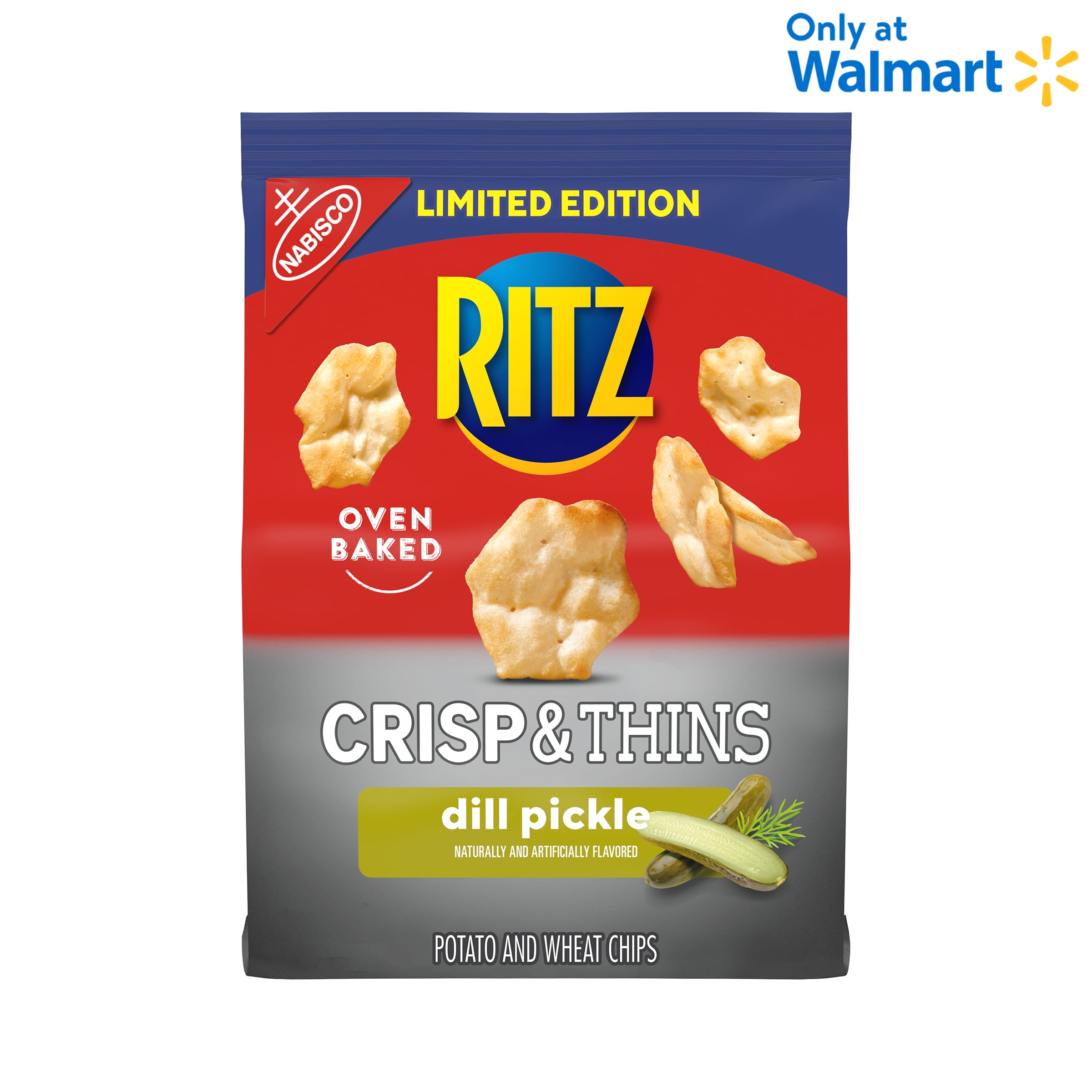 RITZ Crisp and Thins Dill Pickle Chips, 7.1 oz