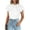 White, variant on Business Casual Tops for Women Blouses Dressy Summer Short Sleeve Ruffle Satin Work Office Attire