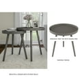 thumbnail image 3 of Lavish Home Set of 2 Round Nesting Side Tables with Tray Tops, Gray, 3 of 9