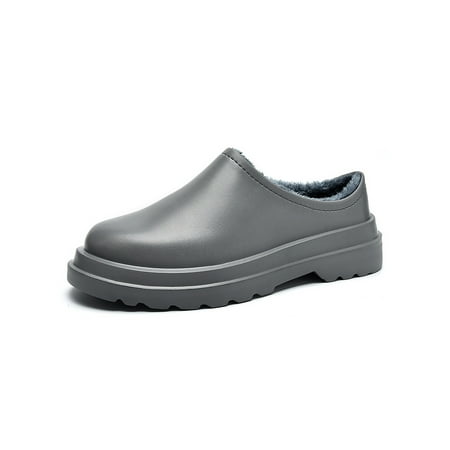 

Gomelly Mens Driving Casual Closed Toe Loafers Walking Fashion Comfort Clogs Nonslip Plush Lined Platform Mules