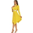 thumbnail image 2 of MSemis Women's Praise Dance Dress Worship Lyrical Dance Costume Yellow L, 2 of 6