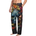 thumbnail image 6 of Sikiie Butterfly Flower Skull A Mens Pajama Pants Sleep & Lounge Pants, PJ Bottoms With elastic waistb and Pockets Medium, 6 of 6