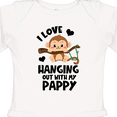 thumbnail image 4 of Inktastic Monkey I Love Hanging out with My Pappy Boys or Girls Long Sleeve Baby Bodysuit, 4 of 5