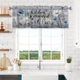 thumbnail image 6 of Grey Daisy Curtain Valance for Windows, 54x18inch Rustic Floral Seasoned with Love Rod Pocket Top Treatment Drapes for Living Room Bedroom Cafe Decor, 6 of 7