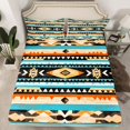 thumbnail image 2 of Manfei Boys Girls Bohemian Aztec 4pcs Bed Sheets,Exotic Style King Sheets,Black White Brown Super Cozy Sheet Set,Microfiber Bedroom Decor, 2 of 7