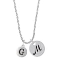 thumbnail image 1 of Delight Jewelry Silvertone Capital Letter - G - Pebble Disc - Silvertone Script Initial Disc - M - Charm Necklace, 20"+3", 1 of 4