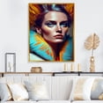 thumbnail image 2 of Designart Colorful Sensual Woman In Fur Coat II Floating Frame Wall Art, 2 of 5
