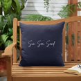 thumbnail image 2 of 18" Indigo Blue "Sun Sea Sand" Sunbrella Square Pillow, 2 of 2