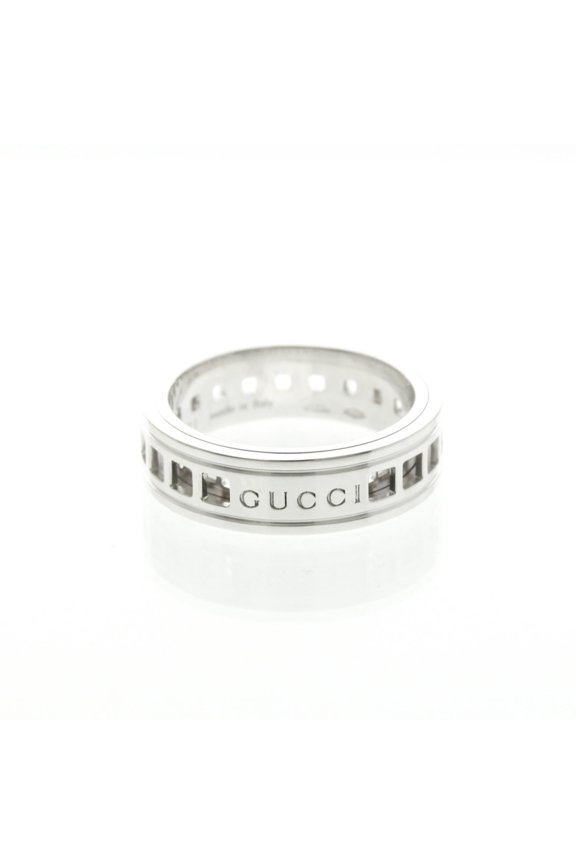 Pre-Owned Gucci Scroll Ring White Gold (18K) Fashion No Stone Band Ring Silver