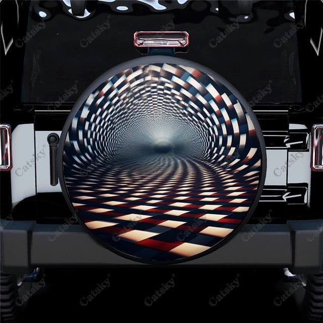 Motif de Tunnel de Science-Fiction en Polyester Roue de Rechange Universelle pour Remorque RV SUV Camion Campeur