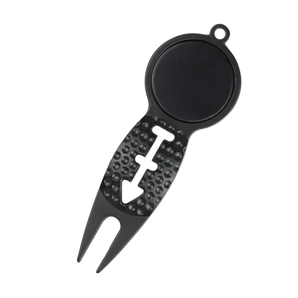 Herramienta de reparación de divot de golf, herramienta de golf, marcador de pelotas de golf, regalo de golf para hombres y mujeres, resistente negro