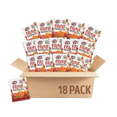 Lenny & Larry's Fitzels Protein Pretzels Snack, Pizza Palooza, 12g of Protein, 18 Count Box