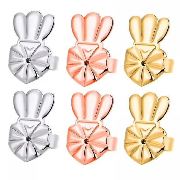 DESIGNICE 2026 New 3 Pairs Earring Lifters,Hypoallergenic Earring Backs for Droopy Ears for Daily,Party,Casual,Adjustable Crown Earring Backs for Heavy Earring