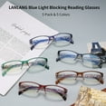 thumbnail image 4 of 5-Pack Reading Glasses for Women, Blue Light Blocking Eyeglasses with 5 Gradient colors, Spring Hinge, Anti Eyestrain, +2.25, 4 of 8
