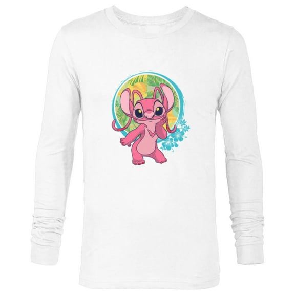 Disney Lilo & Stitch Angel Tropical Hawai’i Beach Vibes - Long Sleeve T-Shirt for Men - Customized-White