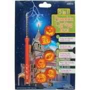 Loftus 5-in-1 Multi Purpose Tool & Stencils Halloween 8" 7pc Pumpkin Carving Kit, Orange