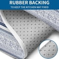 thumbnail image 4 of Blue and White Geometric Striped Pattern Bathroom Rugs Sets 3 Piece,Toilet Cover Set,Absorbent Non Slip Bathroom Mats Sets with U-Shaped Contour Rug Toilet Rug Set, 4 of 5