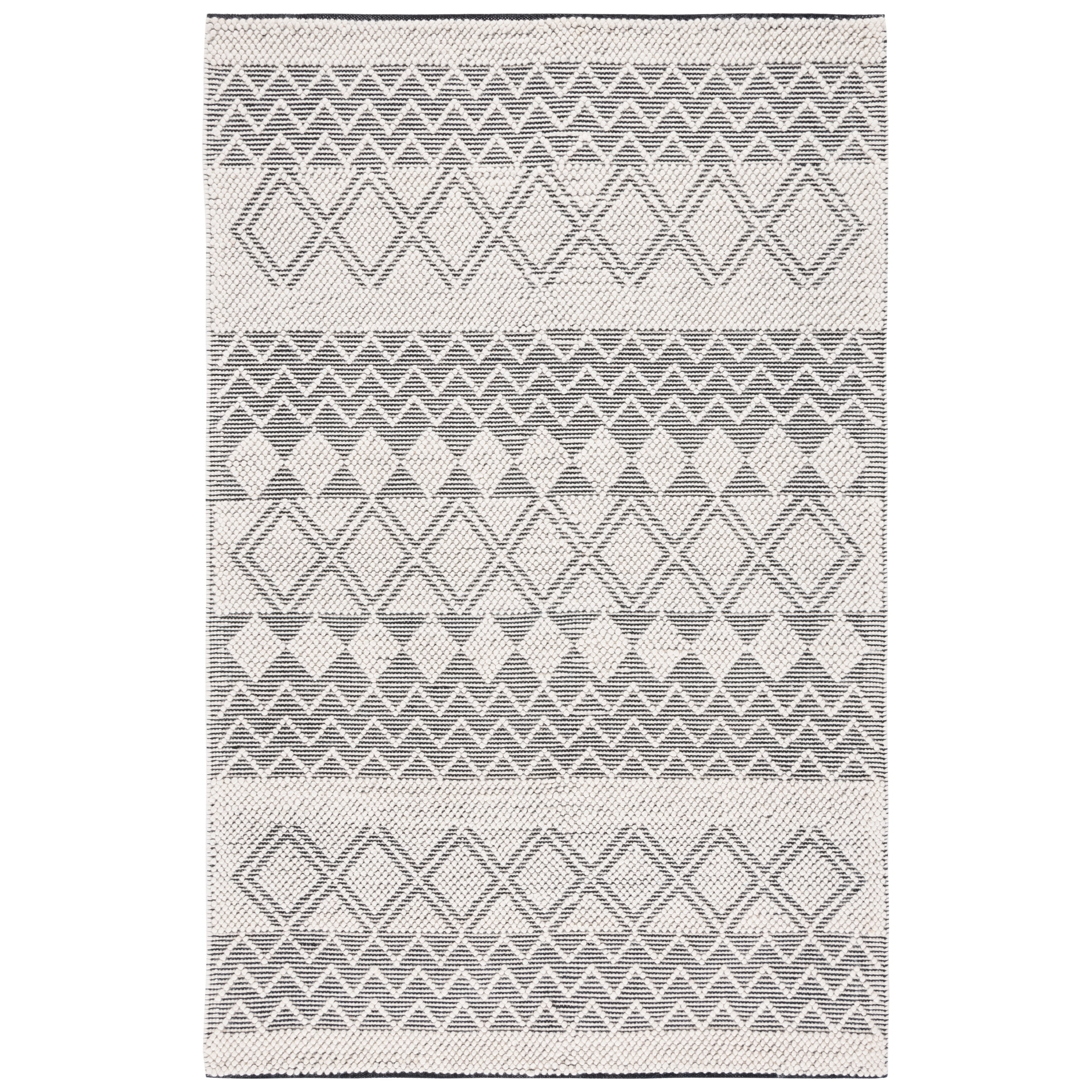 SAFAVIEH Natura Georgiana Diamond Area Rug, Black/Ivory, 6' x 9'