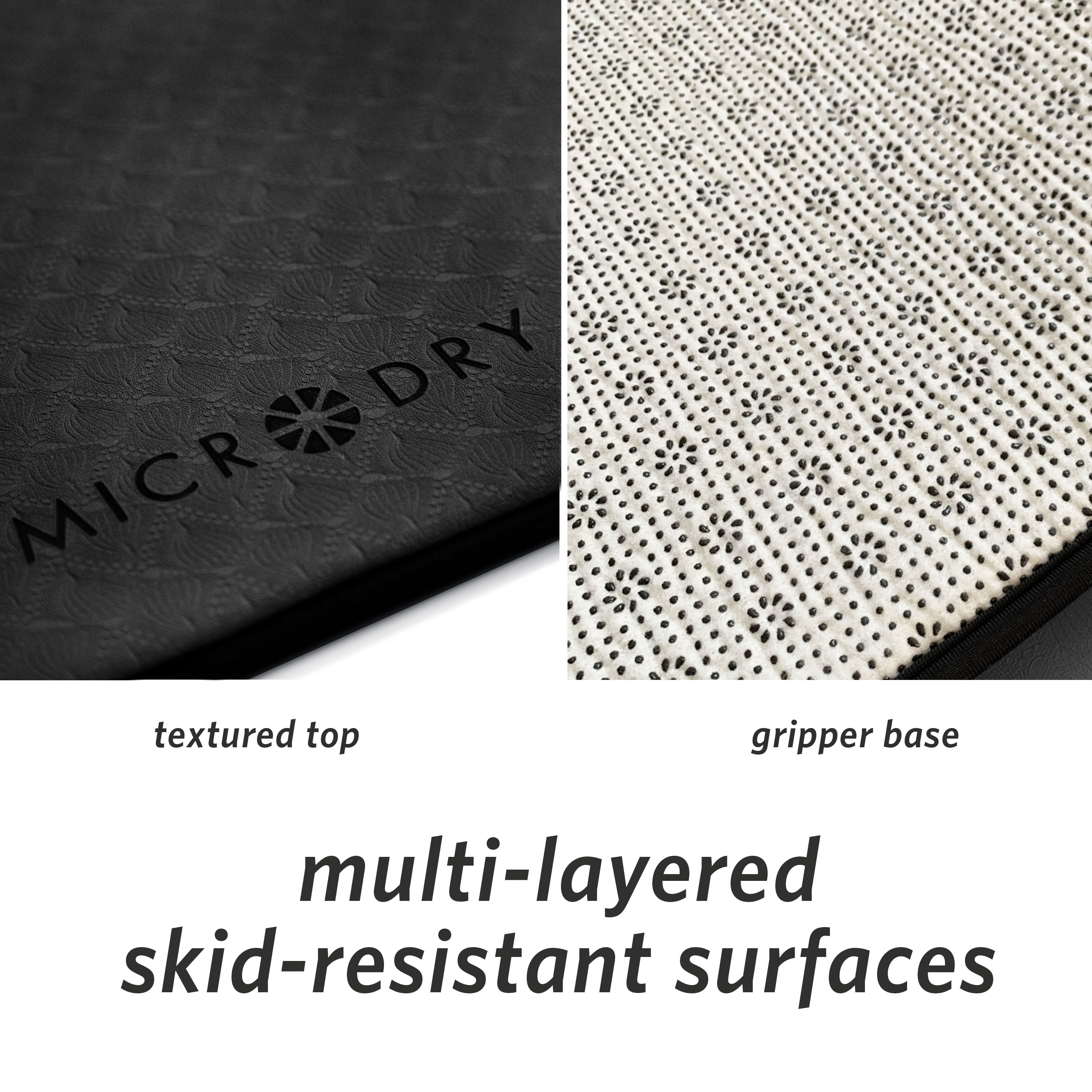 Microdry Yoga Mat Extra Thick Skid Resistant 72" x 26" Black