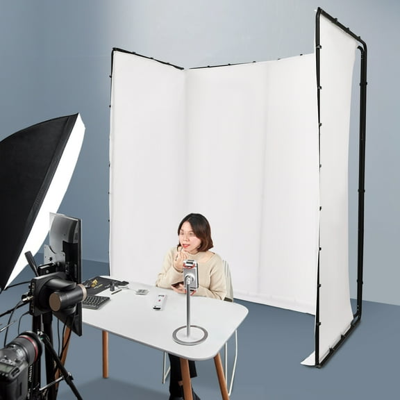 Miumaeov 7.87ft x 13.12ft Photography Screen Backdrop Portable Screen Backdrop with Stand Photography Background Support System for Photoshoot Game Live Steaming