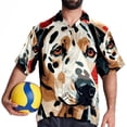 thumbnail image 4 of Spotted Dog Men's Short Sleeve Hawaiian Beach Shirts, Casual Printed Button Down Spread Collar Tops, Summer Unisex Style, 4 of 6