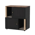 thumbnail image 1 of Garvee mueble de 2 niveles para caja de arena de gato, gabinete esquinero 2 en 1 con poste rascador y tapetes, ideal para ocultar el arenero, 1 of 8